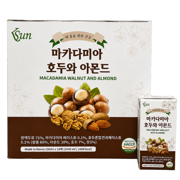 Sữa hạt maca,hạnh nhân óc chó Hàn Quốc(Một xách/16 hộp)